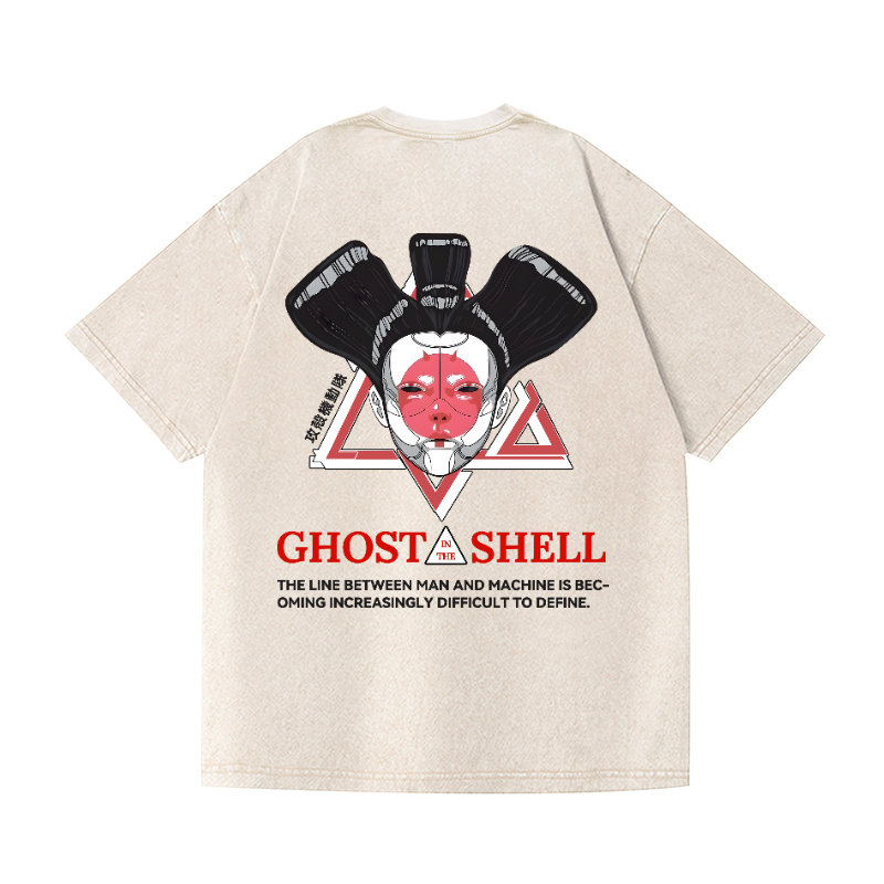 Ghost in the Shell Geisha Vintage Wash Japanese Design Back Art T-Shirt