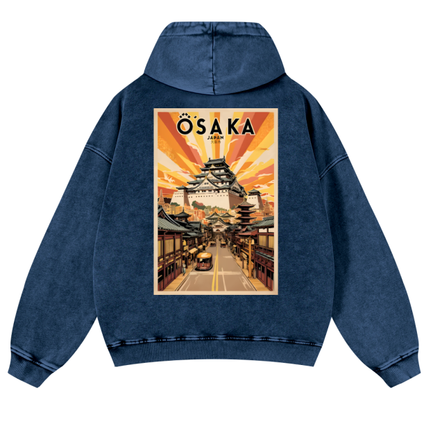 Osaka Vintage Washed Cotton Back Art Hoodie