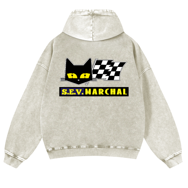 S.E.V Marchal Vintage Washed Cotton Back Art Hoodie