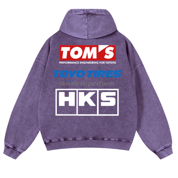 Tom's, Toyo Tires, HKS Vintage Washed Cotton Back Art Hoodie