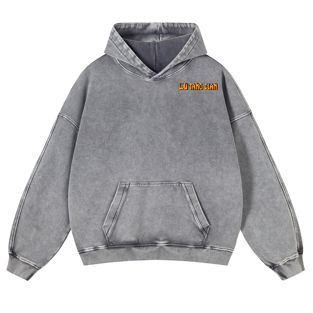 Unisex Wu-Tang Clan Ukiyoe Wave Ukiyoe Wave Vintage Washed Cotton Back Art Hoodie