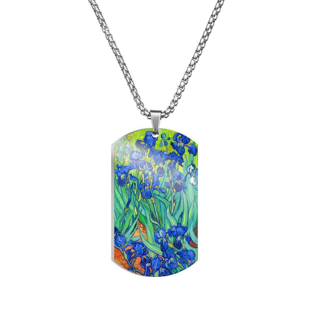 Van Gogh Art Stainless Steel Dog Tag Necklace