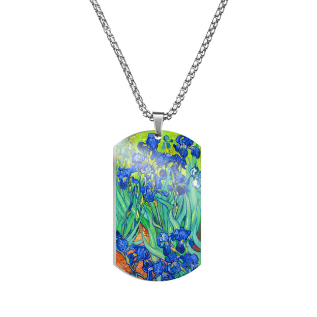 Van Gogh Art Stainless Steel Dog Tag Necklace