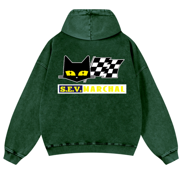 S.E.V Marchal Vintage Washed Cotton Back Art Hoodie