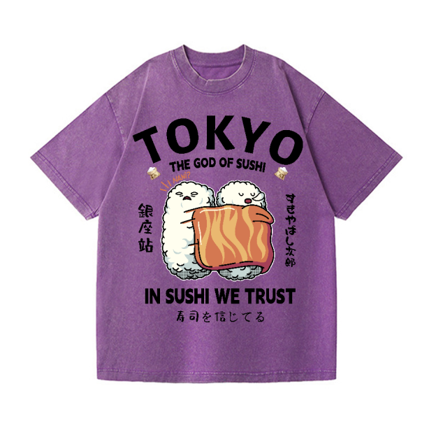 Sushi Vintage Wash Japanese Design T-Shirt