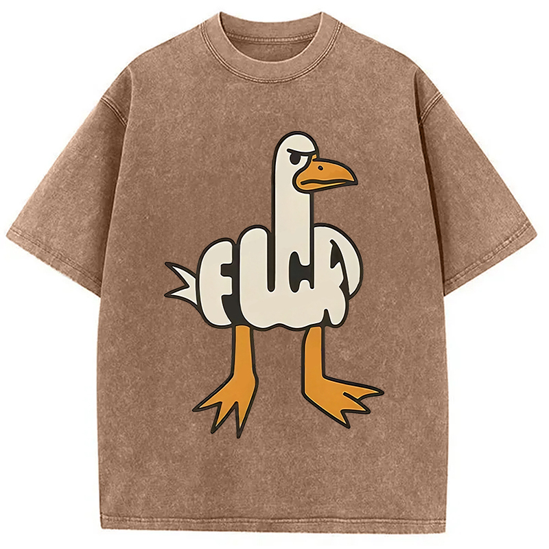 Tokyocanvas Angry Goose Funny Washed T-Shirt