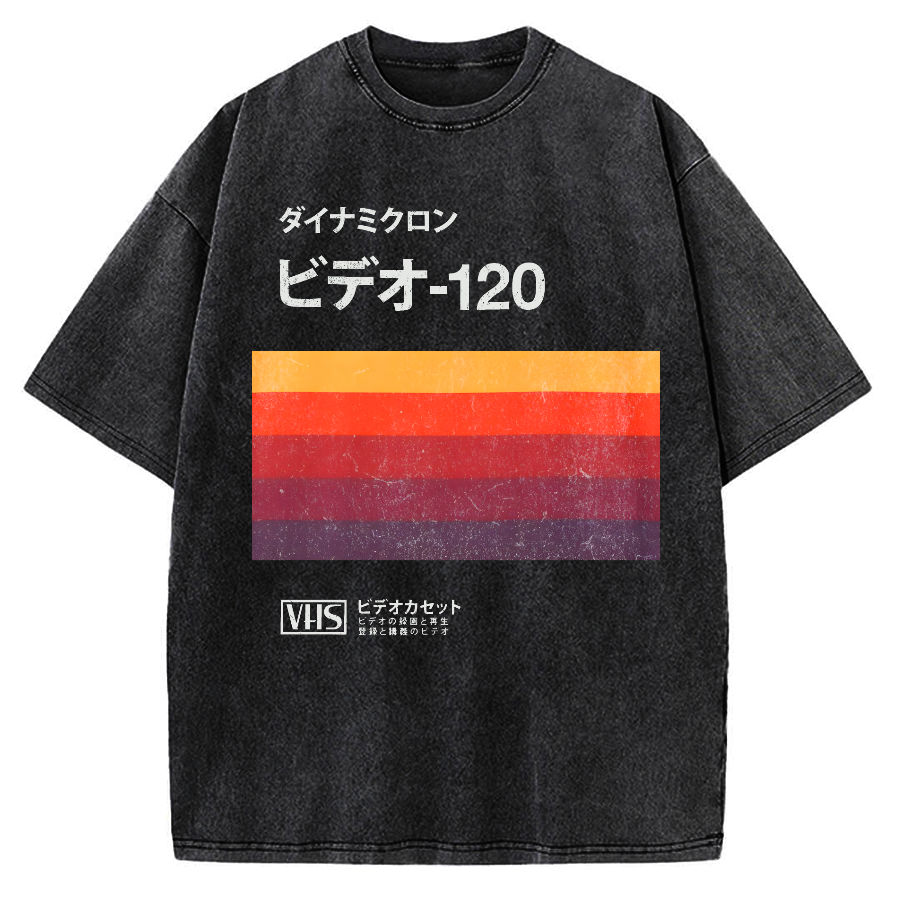 Japanese VHS Tape Retro Vintage Washed T-shirt