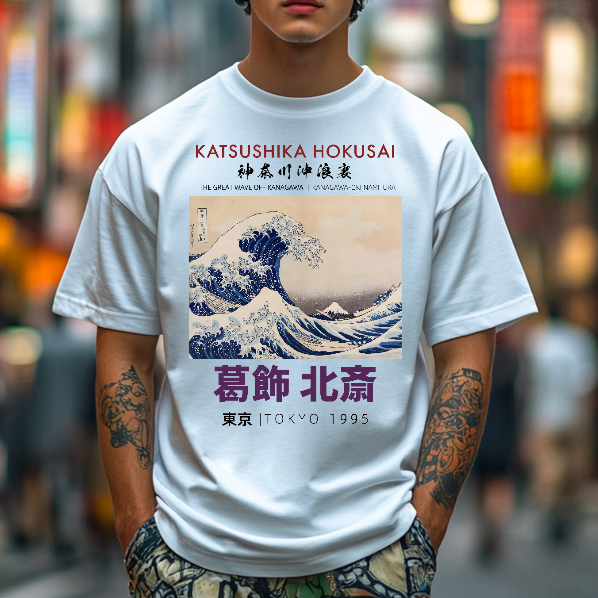 Katsushika Hokusai Great Wave Japanese Style Classic Tee