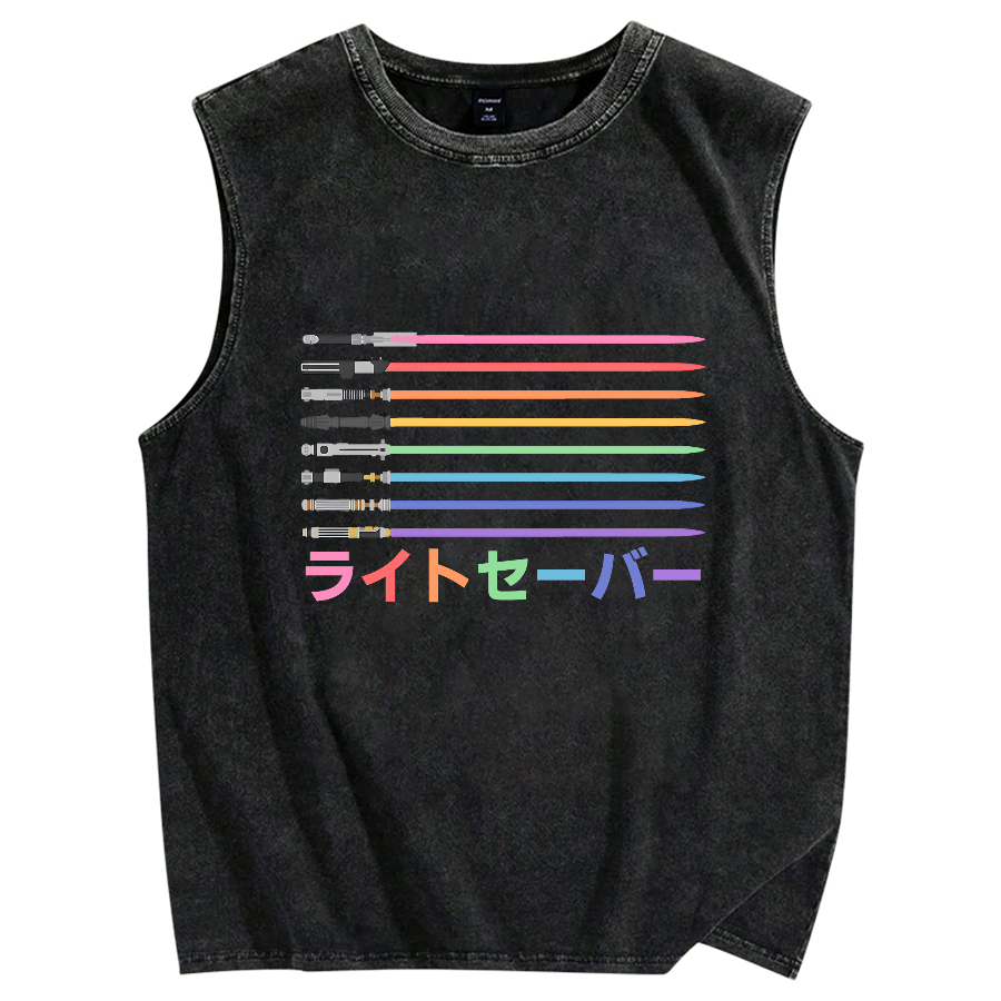 Lightsaber Vintage Distressed Washed Tank Top