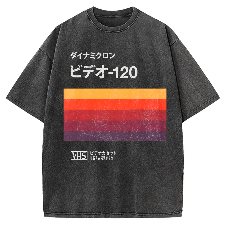 Japanese VHS Tape Retro Vintage Washed T-shirt