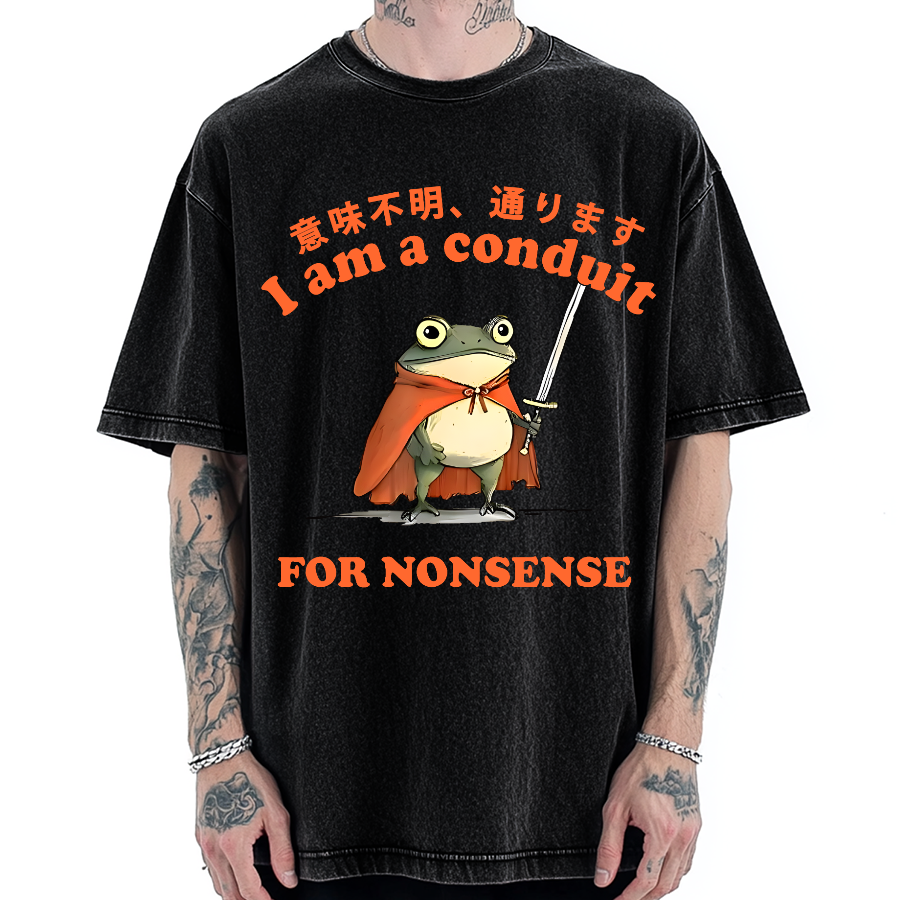 I Am A Conduit For Nonsense Frog Vintage Washed T-shirt