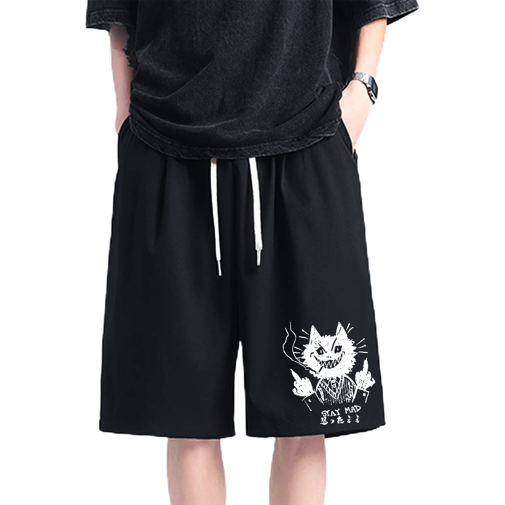 Stay Mad Cotton Casual Shorts