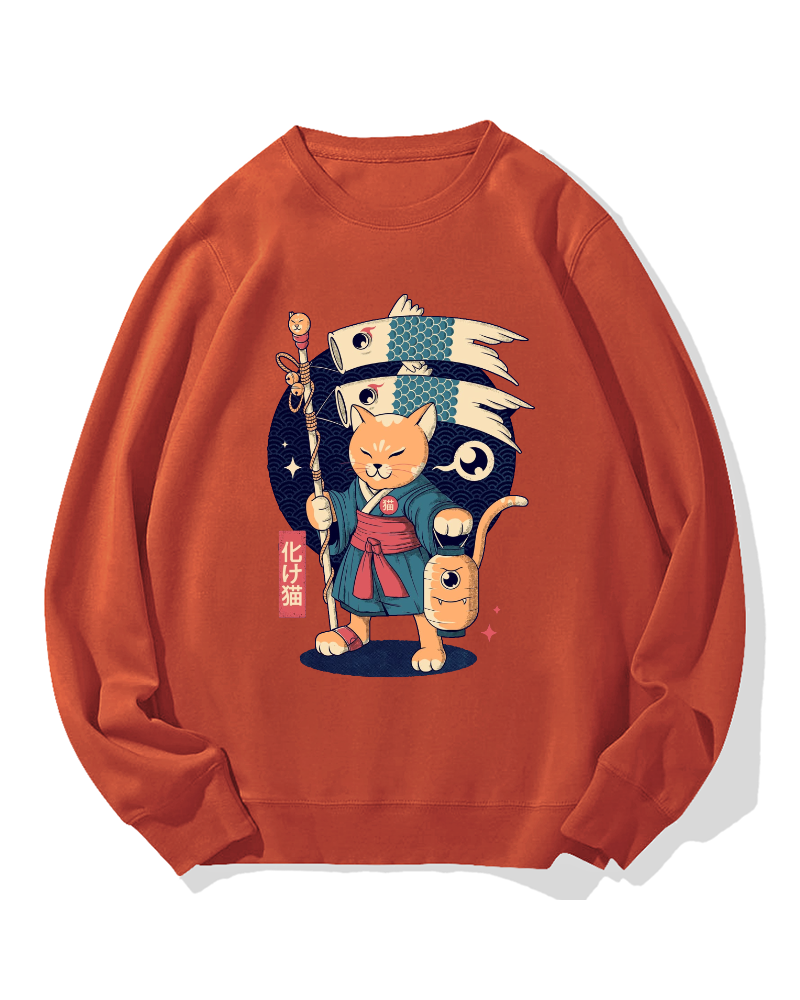 Japanese Cat Cotton Sweatshirt
