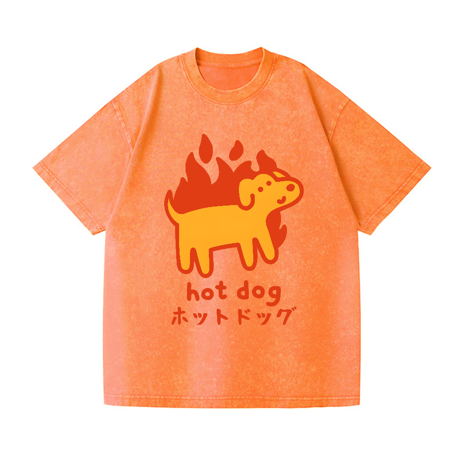 Hot Dog Vintage Wash Japanese Design T-Shirt