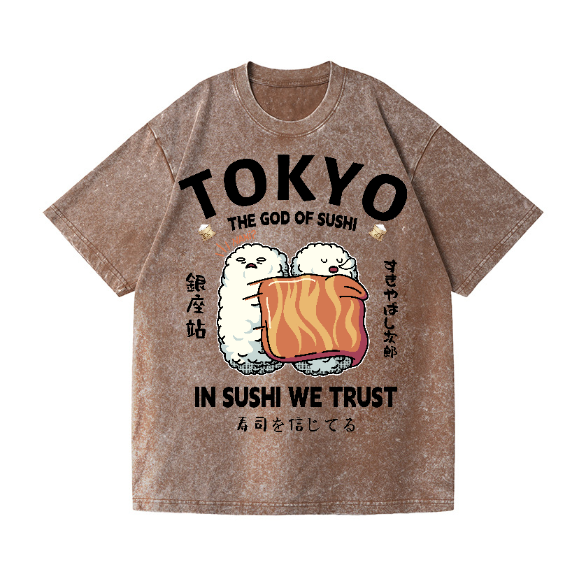 Sushi Vintage Wash Japanese Design T-Shirt