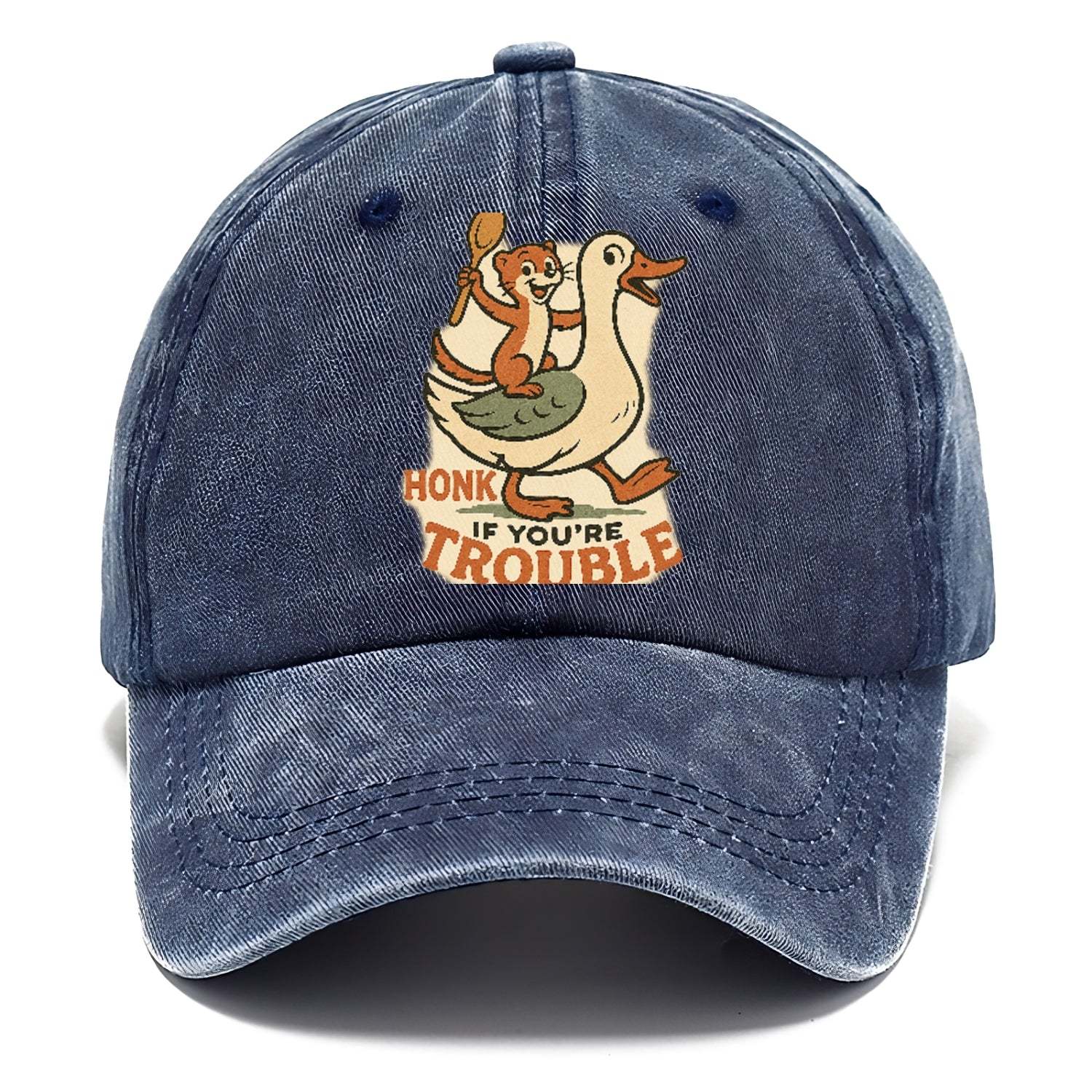 Trouble Cartoon Washed Cap