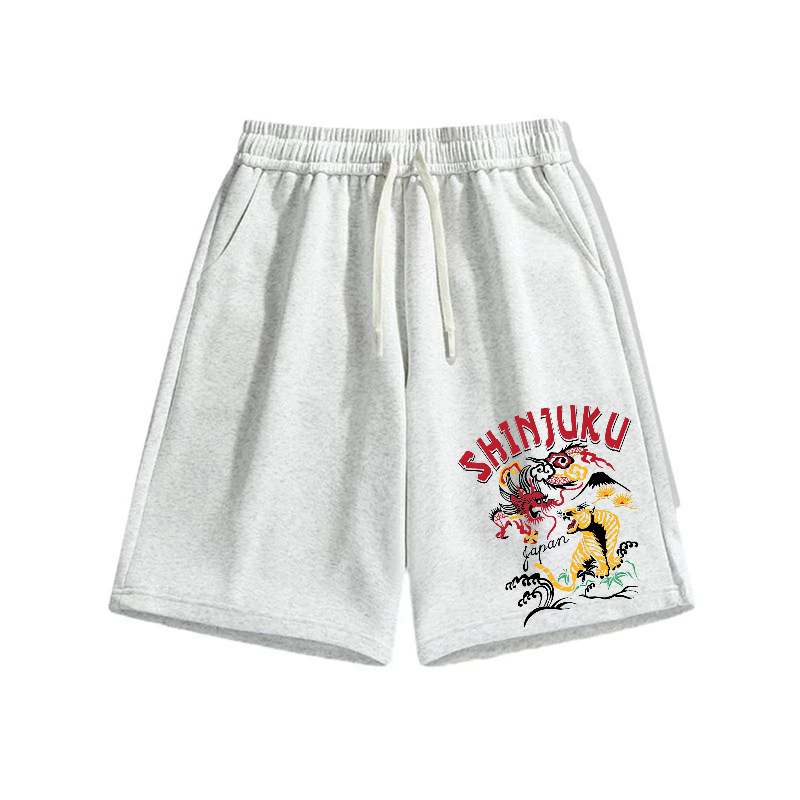 Shinjuku Dragon and Tiger Cotton Casual Shorts