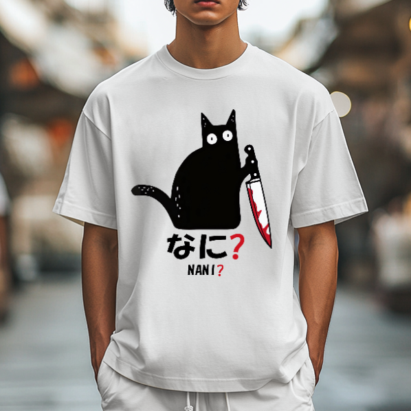 Black Cat Japanese Style Classic Tee