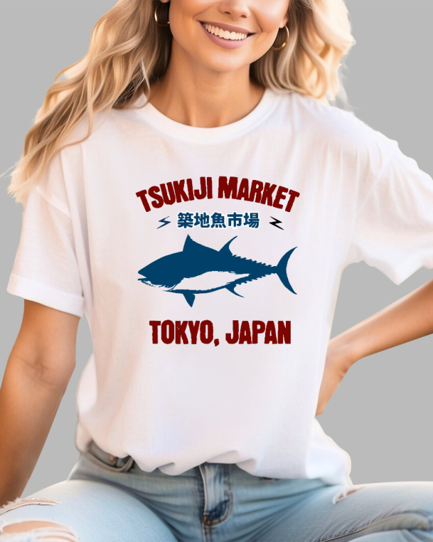 Seafood and Fish Market Cotton casual T-shirt