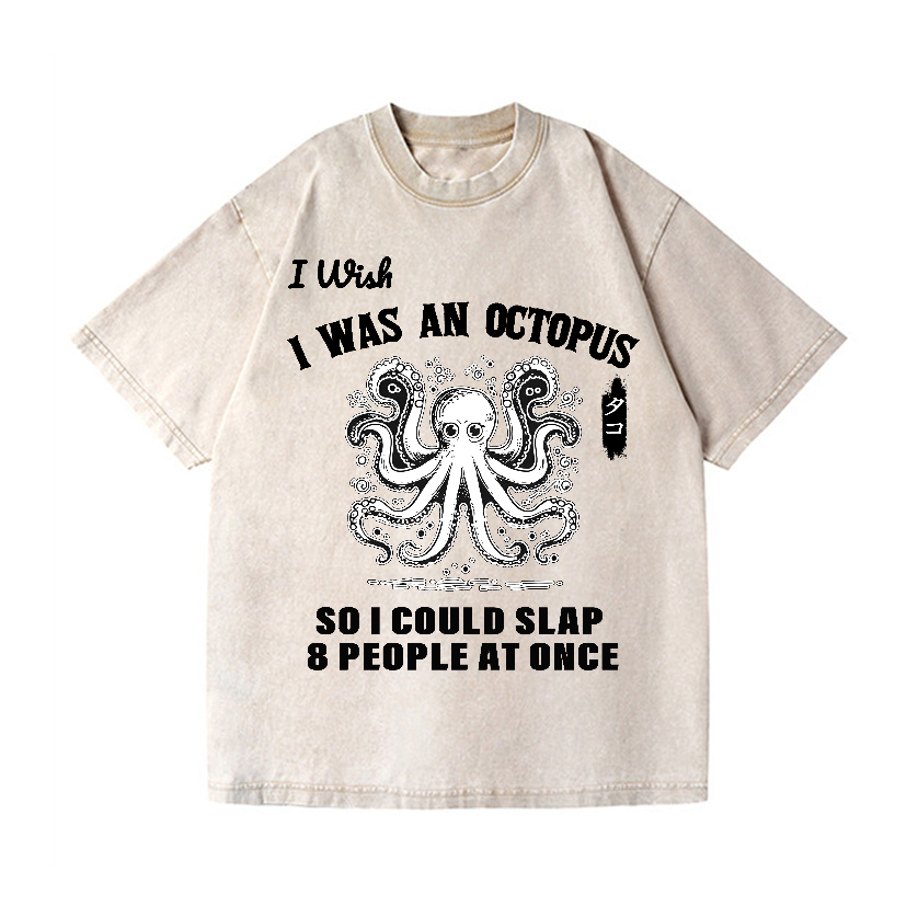 Octopus Vintage Wash Japanese Design T-Shirt