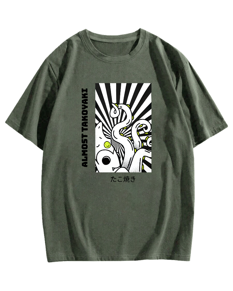 Fun Japanese Octopus Cotton casual T-shirt