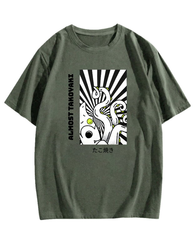 Fun Japanese Octopus Cotton casual T-shirt