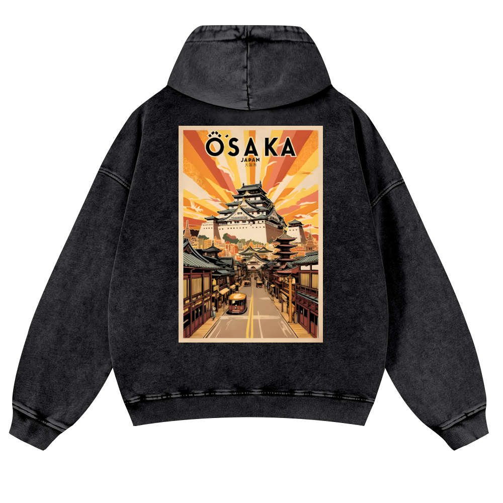 Osaka Vintage Washed Cotton Back Art Hoodie