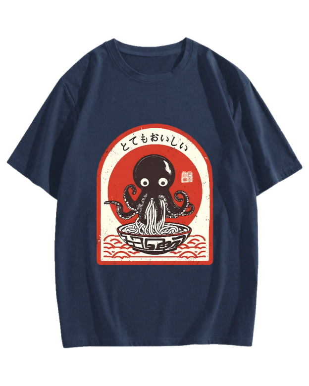 Ramen Lover Octopus Cotton casual T-shirt