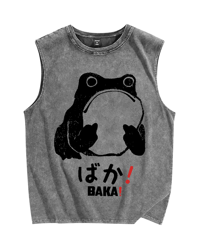 Stupid Frog Vintage Distressed Washed Tank Top