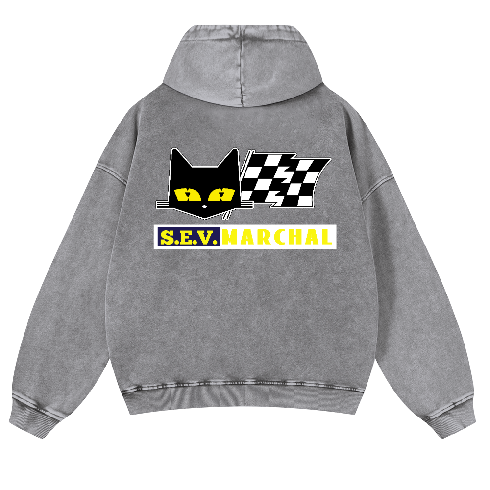 S.E.V Marchal Vintage Washed Cotton Back Art Hoodie