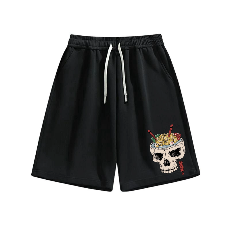 Skull Ramen Cotton Casual Shorts
