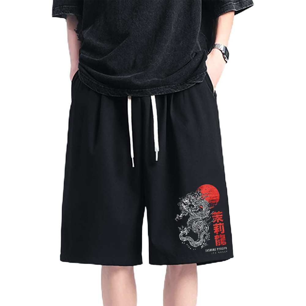 Jasmine Dragon Cotton Casual Shorts