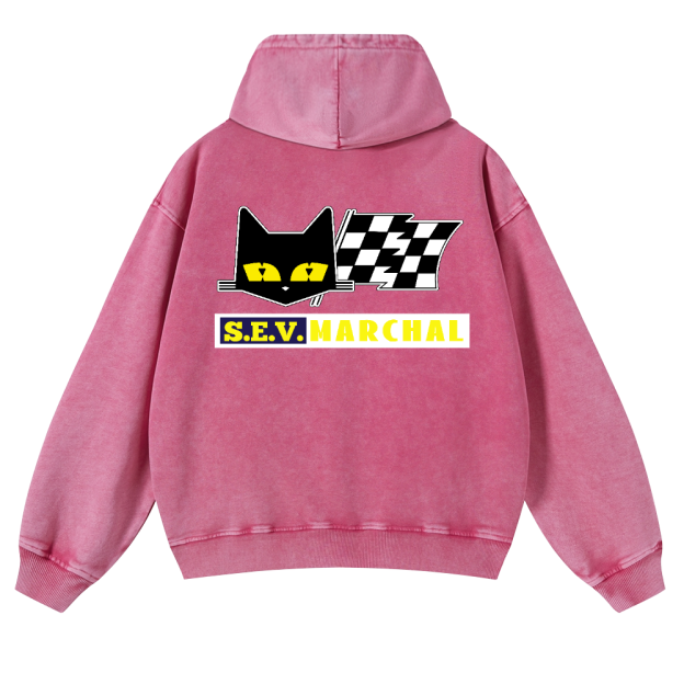 S.E.V Marchal Vintage Washed Cotton Back Art Hoodie