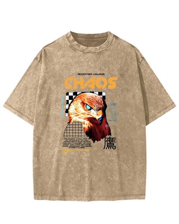 Japanese Eagle Pattern Vintage Distressed T-shirt
