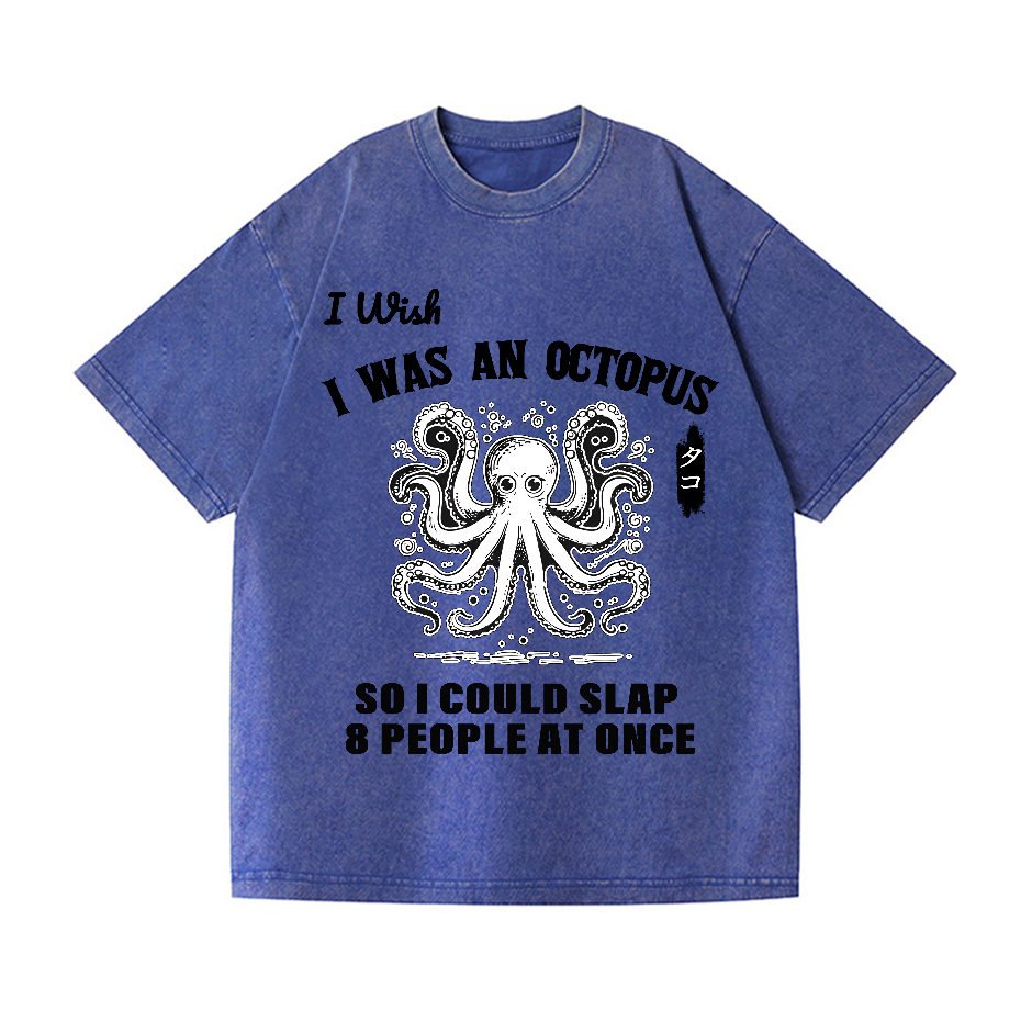 Octopus Vintage Wash Japanese Design T-Shirt