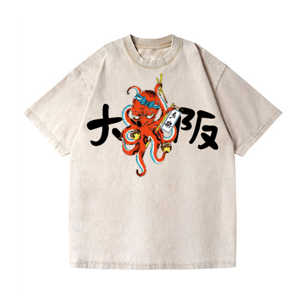 Osaka Takoyaki Vintage Wash Japanese Design T-Shirt