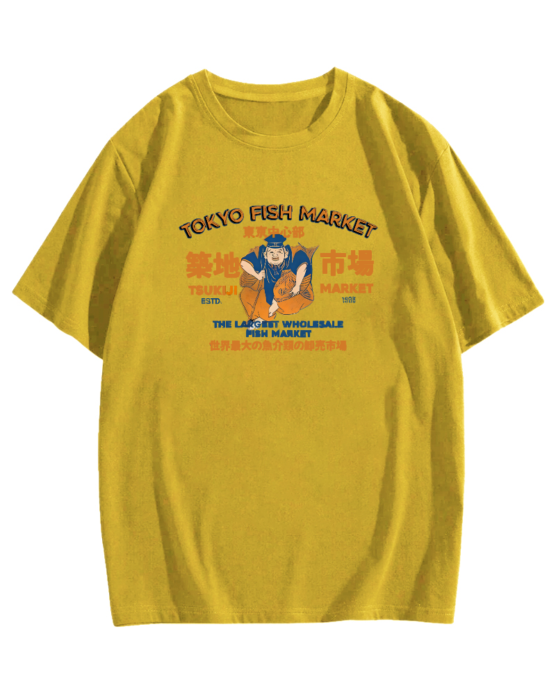 Tokyo Tsukiji Market Cotton casual T-shirt