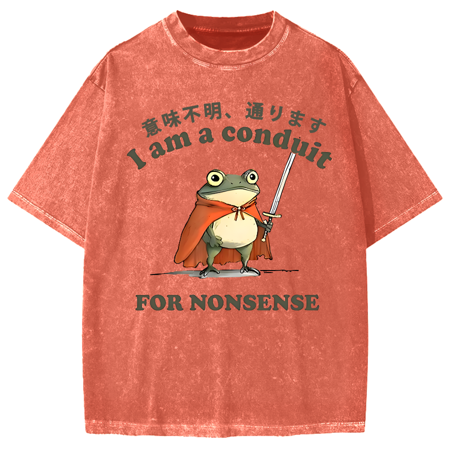I Am A Conduit For Nonsense Frog Vintage Washed T-shirt