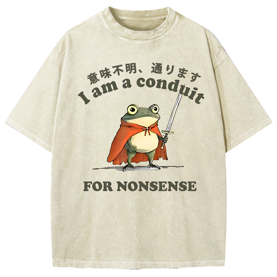 I Am A Conduit For Nonsense Frog Vintage Washed T-shirt