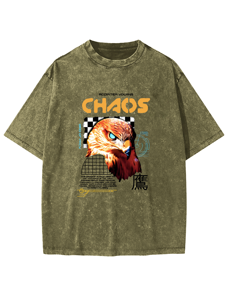 Japanese Eagle Pattern Vintage Distressed T-shirt