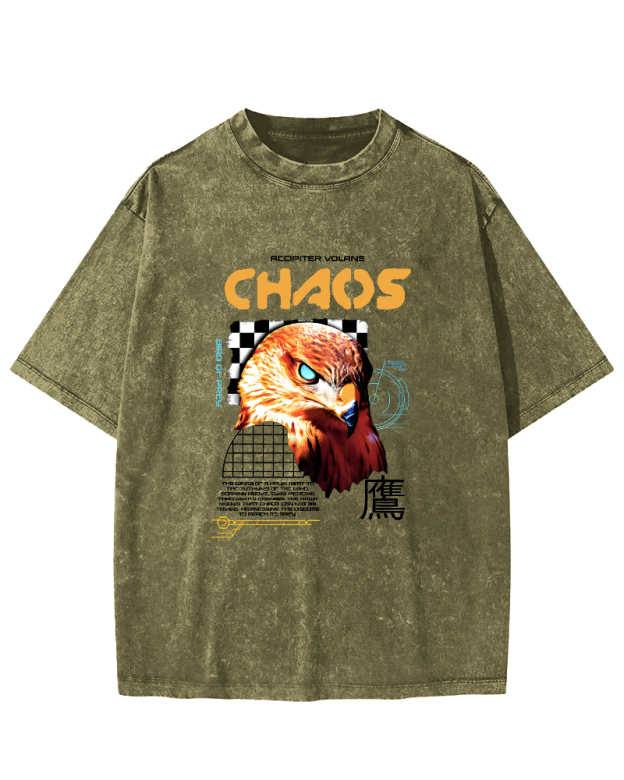 Japanese Eagle Pattern Vintage Distressed T-shirt