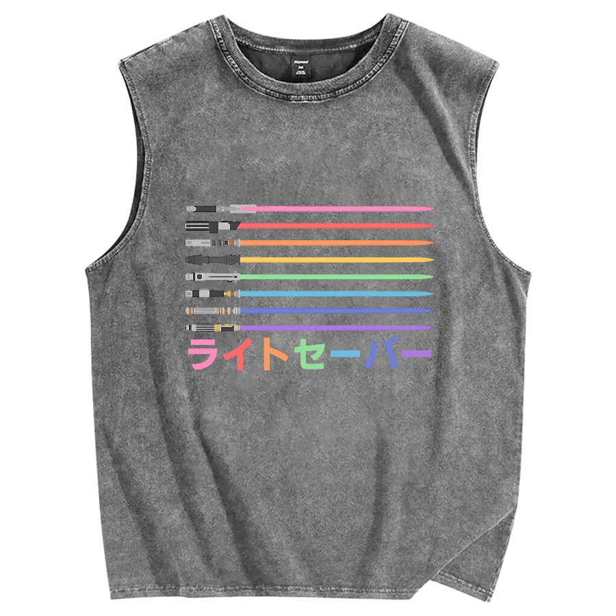 Lightsaber Vintage Distressed Washed Tank Top
