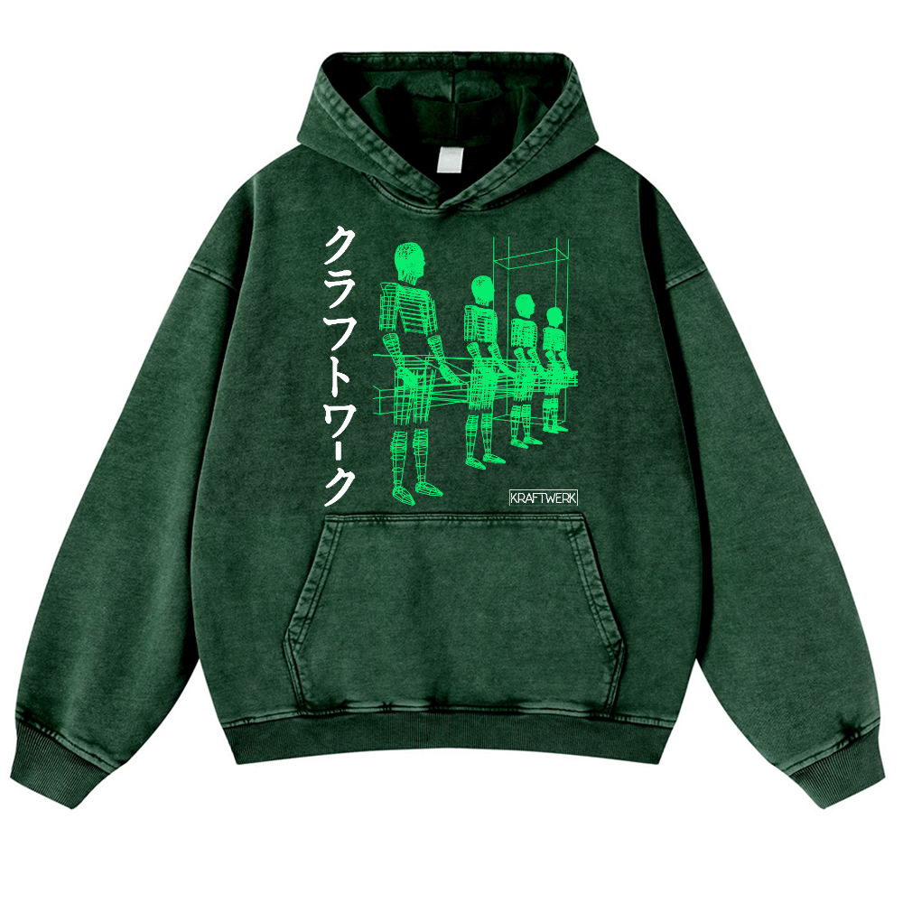 Kraftwerk Band Vintage Washed Thick Cotton Hoodie