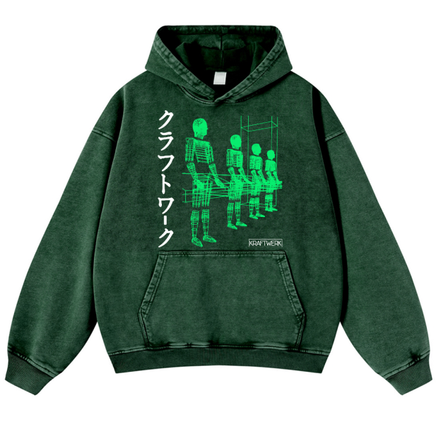 Kraftwerk Band Vintage Washed Thick Cotton Hoodie