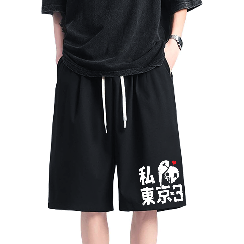 I Heart Tokyo-3 Cotton Casual Shorts