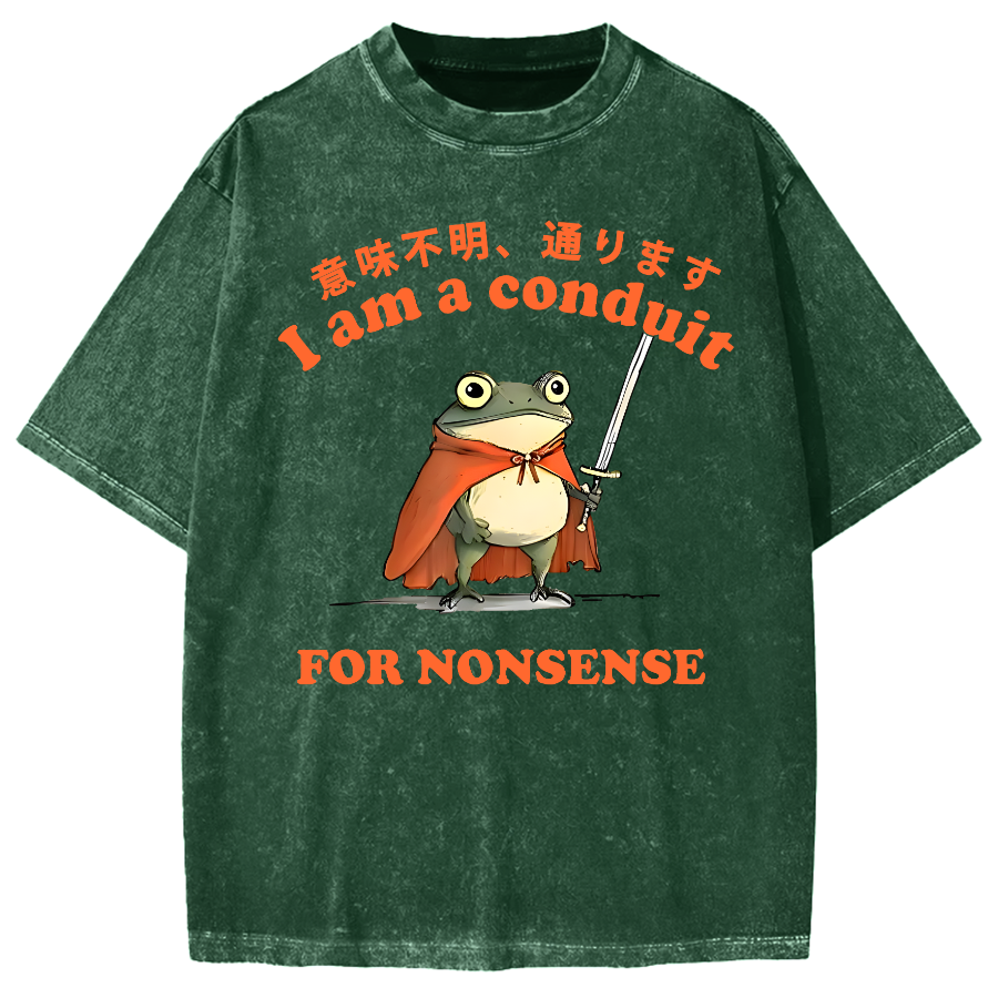 I Am A Conduit For Nonsense Frog Vintage Washed T-shirt