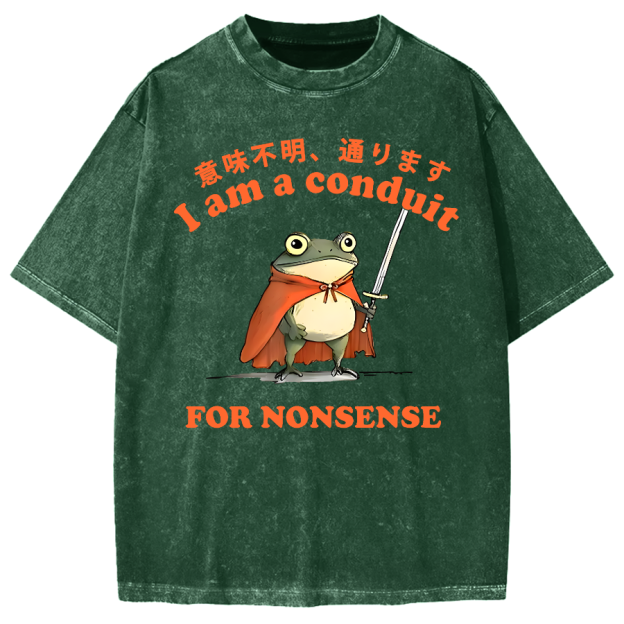 I Am A Conduit For Nonsense Frog Vintage Washed T-shirt