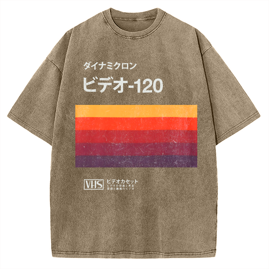 Japanese VHS Tape Retro Vintage Washed T-shirt