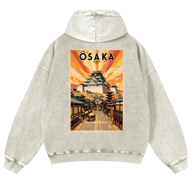 Osaka Vintage Washed Cotton Back Art Hoodie
