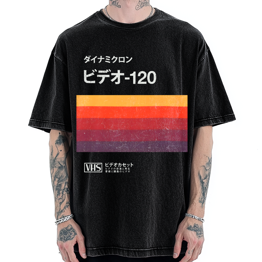 Japanese VHS Tape Retro Vintage Washed T-shirt